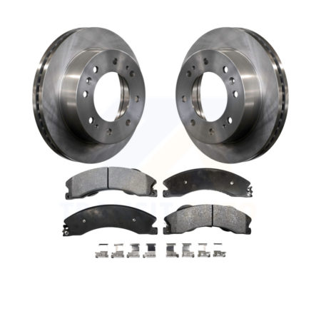Front Disc Brake Rotors & Ceramic Pad Kit For Chevrolet Silverado 2500 HD GMC Sierra 3500 K8T-100086