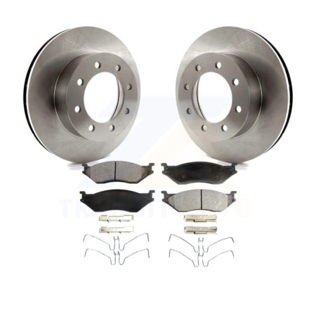 Front Disc Brake Rotors & Ceramic Pad Kit For Ford E-550 Super Duty F-450 F-550 Econoline K8T-100121