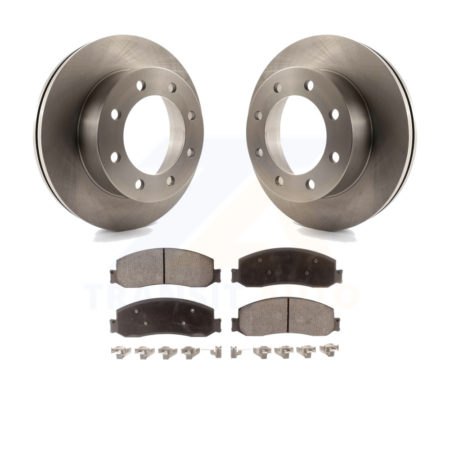 Front Brake Rotors Ceramic Pad Kit For 11 Ford F-350 Super Duty 4WD With Dual Rear Wheels K8T-100146