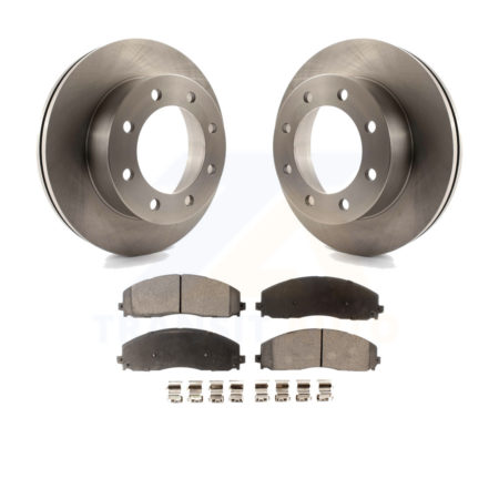 Front Brake Rotors Ceramic Pad Kit For 13 Ford F-350 Super Duty 4WD With Dual Rear Wheels K8T-100147
