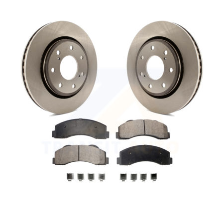Front Disc Brake Rotors And Ceramic Pads Kit For 2010-2014 Ford F-150 With 7 Lug Wheels K8T-100166