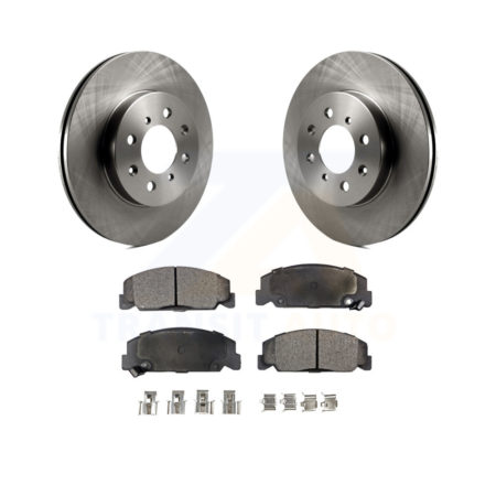 Front Disc Brake Rotors And Ceramic Pads Kit For 1997 Honda Civic LX with 4-Wheel ABS K8T-100260