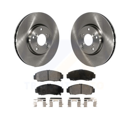 Front Disc Brake Rotors And Ceramic Pad Kit For 2004-2005 Acura TL Automatic transmission K8T-100423