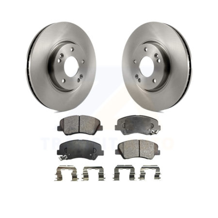 Front Disc Brake Rotors And Ceramic Pads Kit For 2015 Hyundai Veloster Tech RE FLEX SE K8T-100489