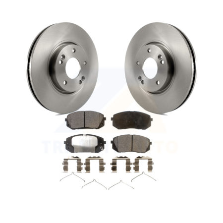 Front Brake Rotors Ceramic Pad Kit For 16 Hyundai Sonata FULL HYBRID EV-GAS (FHEV) engine K8T-100491