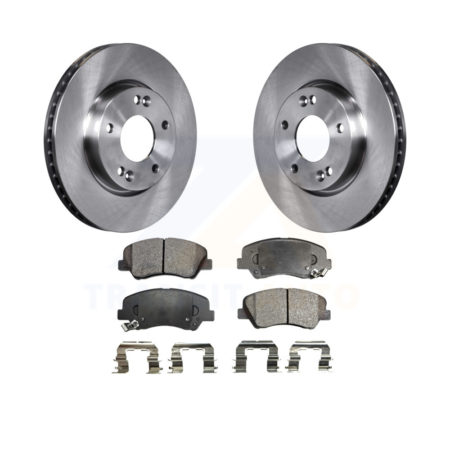 Front Disc Brake Rotors And Ceramic Pads Kit For 2014 Kia Forte5 EX K8T-100602
