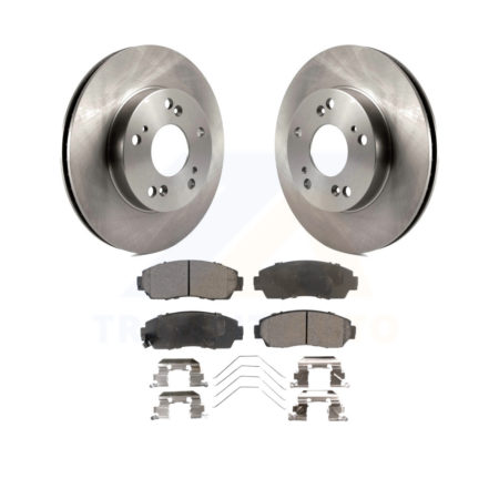 Front Brake Rotor And Ceramic Pad Kit For 2015 Honda Civic LX SE with Manual transmission K8T-100639