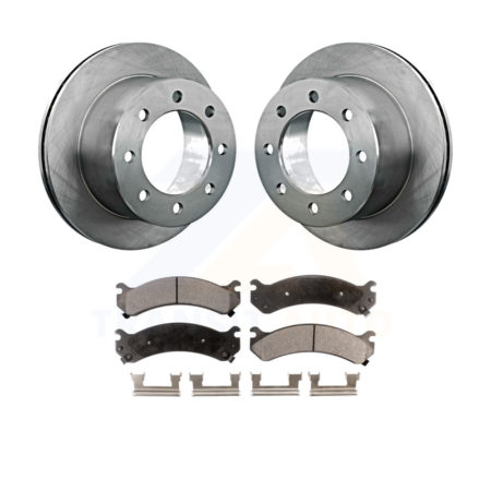 Rear Disc Brake Rotors Ceramic Pad Kit For Chevrolet Silverado 3500 HD GMC Sierra Classic K8T-101638