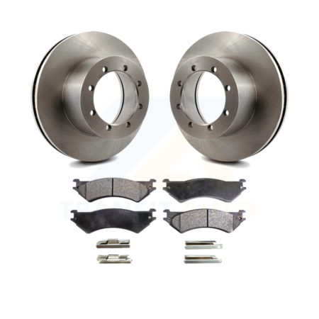 Rear Disc Brake Rotors And Ceramic Pads Kit For Ford E-350 Super Duty K8T-101702