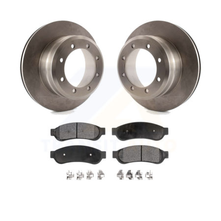 Rear Disc Brake Rotors And Ceramic Pads Kit For Ford F-350 Super Duty F-450 K8T-101729