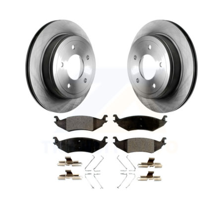 Rear Disc Brake Rotors And Ceramic Pads Kit For Ford E-150 Club Wagon Econoline K8T-101730