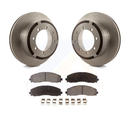 Rear Disc Brake Rotors And Ceramic Pads Kit For Ford F-250 Super Duty F-350 F-450 K8T-101756