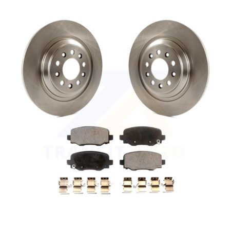 Rear Brake Rotor & Ceramic Pad Kit For 14-21 Jeep Cherokee With Dual Piston Front Caliper K8T-101806