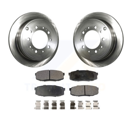 Rear Disc Brake Rotors Ceramic Pad Kit For Toyota Tundra Sequoia Lexus LX570 Land Cruiser K8T-101988