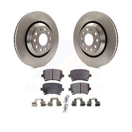 Rear Brake Rotor Ceramic Pad Kit For Volkswagen CC Passat GTI Golf R R32 Audi TTS Quattro K8T-101989