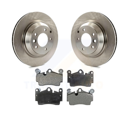 Rear Brake Rotors & Ceramic Pad Kit For Porsche Cayenne Audi Q7 With 358mm Diameter Rotor K8T-102010