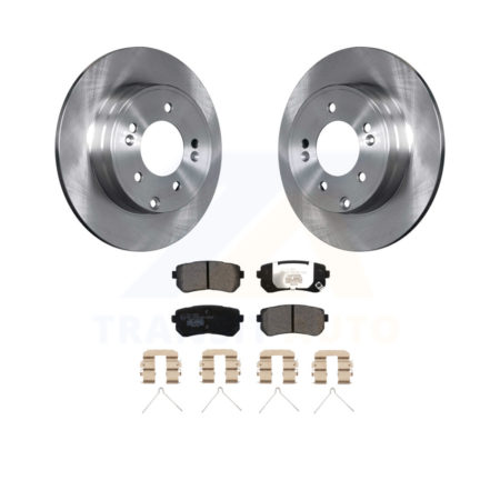 Rear Brake Rotors Ceramic Pad Kit For Hyundai Sonata Kia Optima With Manual Parking K8T-102979