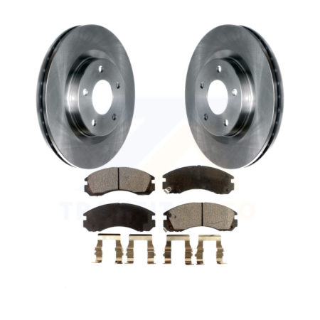 Front Brake Rotors & Ceramic Pad Kit For 2017 Mitsubishi Lancer With 294mm Diameter Rotor K8T-103014