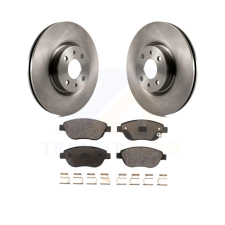 Front Brake Rotor And Ceramic Pad Kit For 2012-2017 Fiat 500 Turbocharged with GAS engine K8T-103212