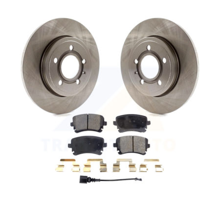 Rear Disc Brake Rotors Ceramic Pad Kit For 2008 Audi A4 Quattro With 300mm Diameter Rotor K8T-104077
