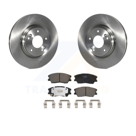 Front Disc Brake Rotors And Ceramic Pad Kit For 2020-2022 Kia Soul 1.6L with Turbocharged K8T-104141
