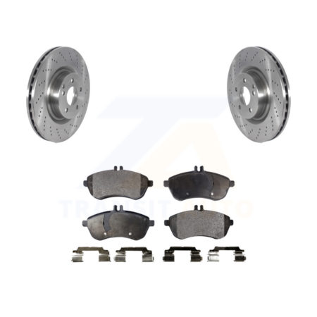 Front Disc Brake Rotors & Ceramic Pad Kit For Mercedes-Benz C250 Coupe With Sport Package K8T-104142