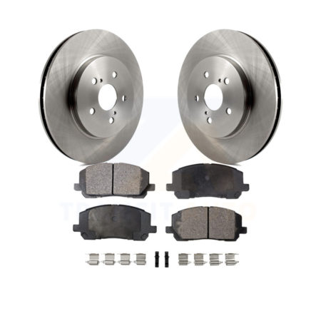 Front Disc Brake Rotor And Ceramic Pad Kit For 2006-2007 Toyota Highlander Hybrid Limited K8T-104153