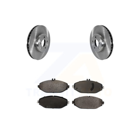 Front Brake Rotors Ceramic Pad Kit For 2015-2020 Mercedes-Benz C300 Without Sport Package K8T-104218