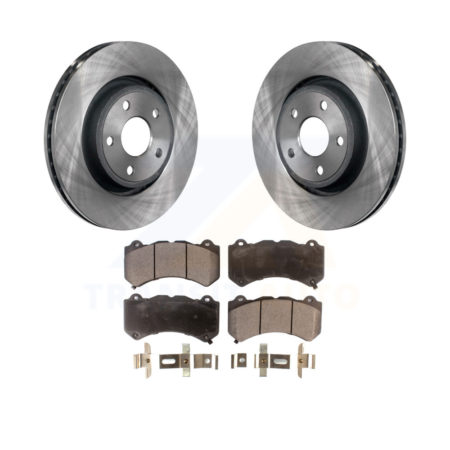 Front Brake Rotors Ceramic Pad Kit For 22 Dodge Durango SRT 392 With 350mm Diameter Rotor K8T-104228