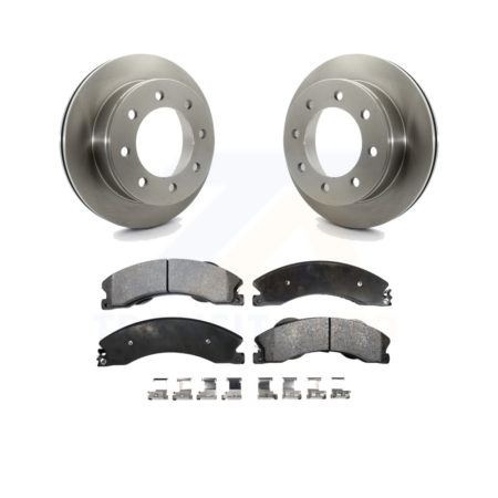 Rear Brake Rotors & Ceramic Pad Kit For 10-11 Chevrolet Express 4500 3.20" Overall Height K8T-104273