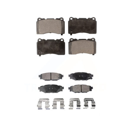 Front Rear Ceramic Brake Pads Kit For 2014 Subaru WRX With 15" Factory Wheels KTC-100003