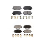 Front Rear Ceramic Brake Pads Kit For 2015-2017 Chrysler 200 With 305mm Diameter Rotor KTC-100266