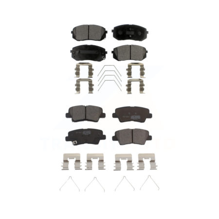 Front Rear Ceramic Brake Pads Kit For Kia Optima Soul Hyundai Elantra GT Veloster EV Kona KTC-100315