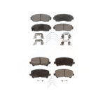 Front Rear Ceramic Brake Pads Kit For 2019-2022 Honda Passport KTC-100566