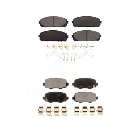 Front Rear Ceramic Brake Pads Kit For 14-22 Jeep Cherokee With Dual Piston Caliper KTC-100582