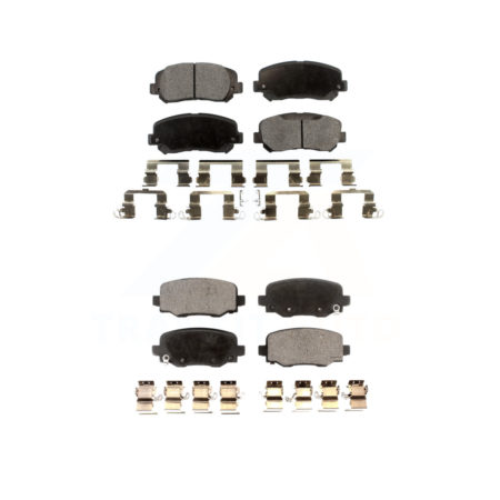 Front Rear Ceramic Brake Pads Kit For 2014-2017 Jeep Cherokee With Single Piston Caliper KTC-100587