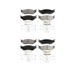 Front Rear Ceramic Brake Pad Kit For Ford F-450 Super Duty F59 F-550 International IC LCF KTC-100622