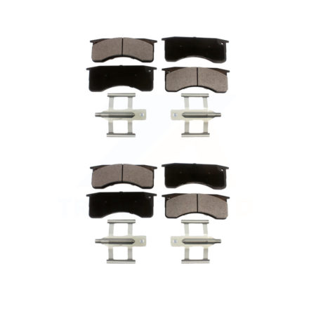 Front Rear Ceramic Brake Pad Kit For International 4400 4300LP Blue Bird Vision School IC KTC-100626