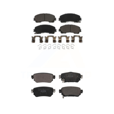 Front Rear Ceramic Brake Pads Kit For 2019 Nissan Rogue FULL HYBRID EV-GAS (FHEV) engine KTC-100663