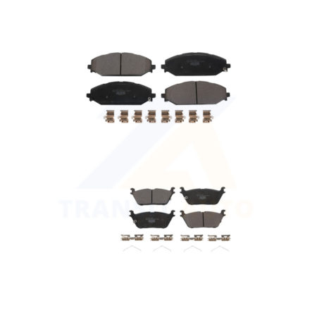 Front Rear Ceramic Brake Pads Kit For Ram 1500 Jeep Wagoneer KTC-100695