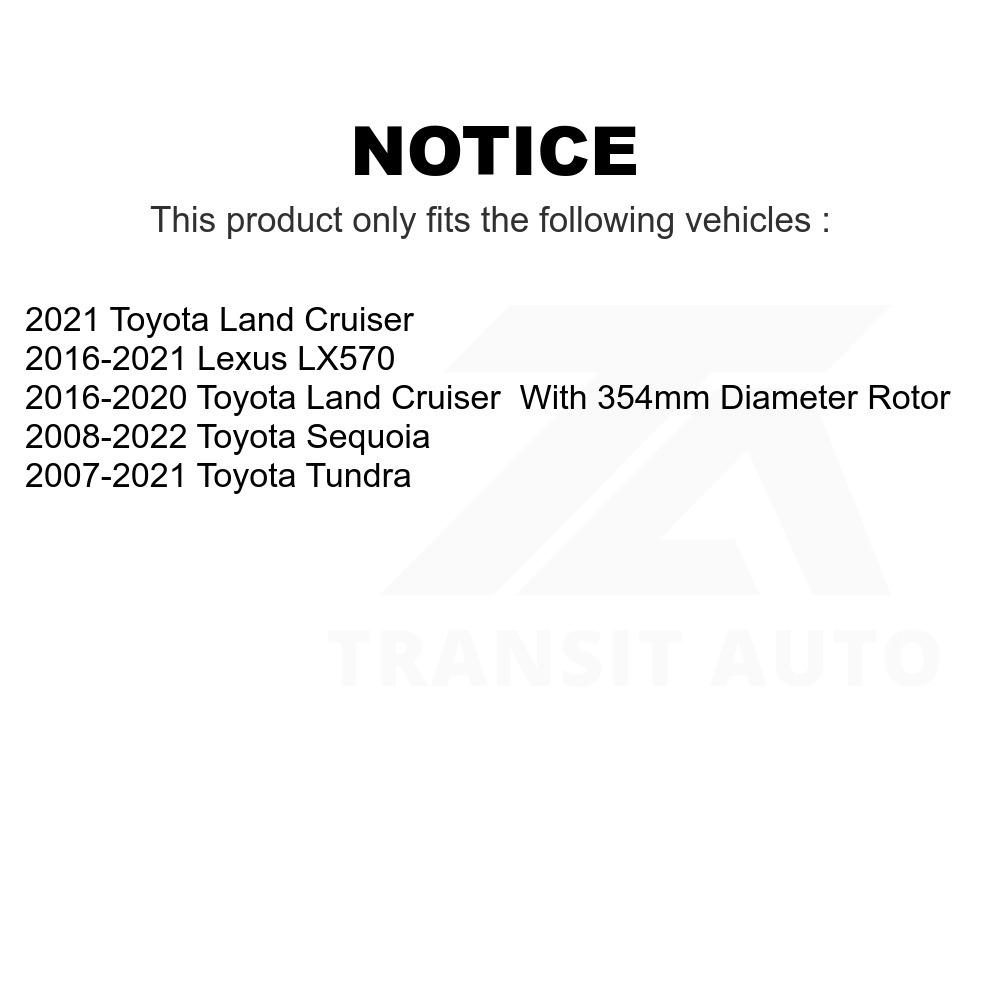 Front Rear Brake Rotor Ceramic Pad Kit For Toyota Tundra Sequoia Lexus ...