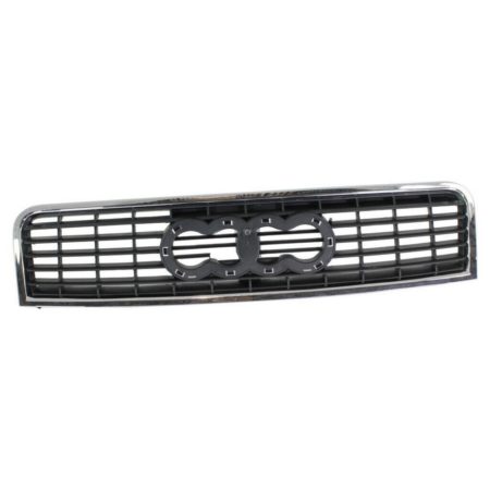 Grille assy w/Chrome Frame; Satin Black - AUDI A4 2002-2005
