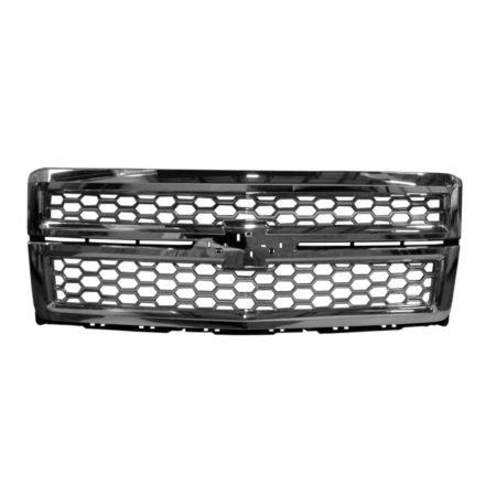 Grille assy LS|LT|LTZ|W/T; w/Rally Pkg; w/o Z71 Pkg; Chrome Mesh/Chrome Surround - CHEVROLET SILVERADO 1500 2014-2018