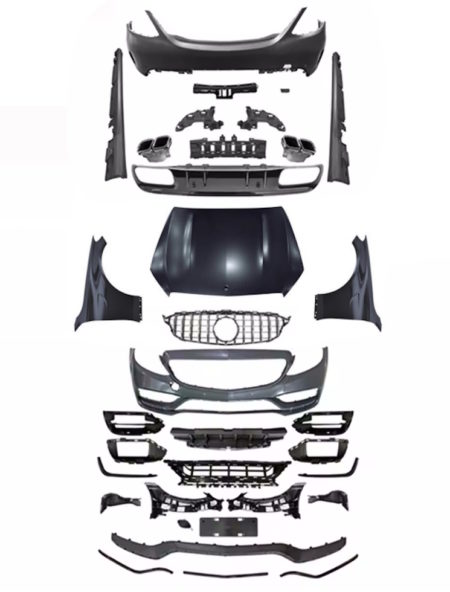Mercedes Benz C-Class W205 2015-2021 Front Rear Body Bumper Conversion KIT upgrade to 2019+ C63 AMG Style