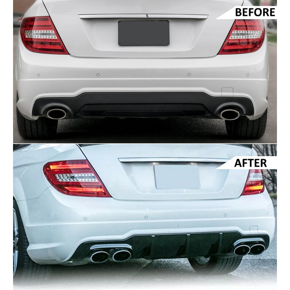 Mercedes-Benz C-Class W204 2012-2014 Sedan/Coupe Rear Diffuser AMG C63 ...