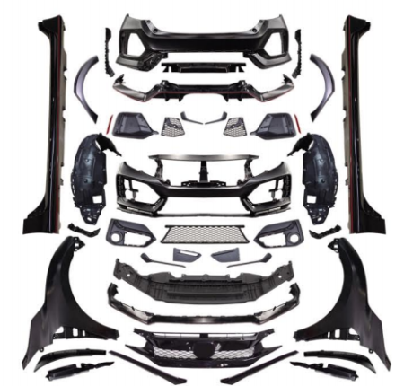 Honda Civic Hatchback 2017-2021 Wide Bumper Body Kit to Type R Style Look