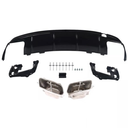 Mercedes-Benz CLA250 W117 2014-2019 Rear Diffuser with Exhaust Tips AMG CLA45 Style Gloss Black