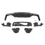 Mercedes-Benz E-Class W213 2017-2020 Rear Diffuser with Exhaust Tips AMG E63 Style Gloss Black