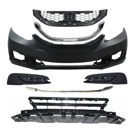 Honda Civic Sedan 2013-2015 Front Bumper Grille Fog Lamp Cover Chrome Moulding Body KIT