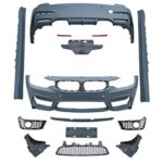 BMW 3 Series F30 2012-2018 Front Rear Bumper Conversion Body Kit W/Fog Lamp Hole to M3 Style Look